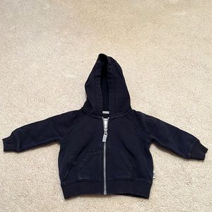 Black hooded sweatshirt, 6 months